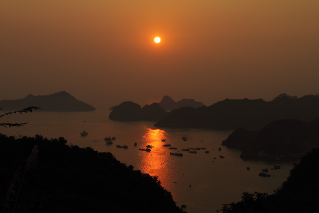 Sunset over Halong Bay, Vietnam