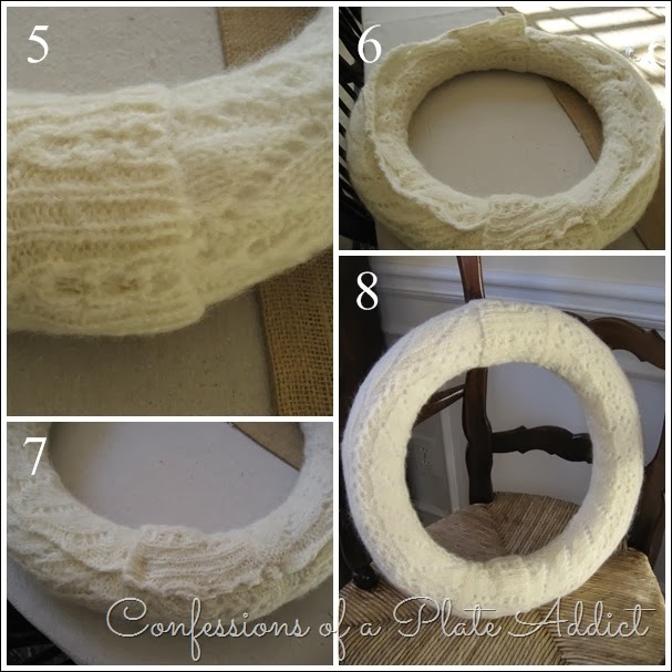 CONFESSIONS OF A PLATE ADDICT Sweater Wreath Tutorial 2
