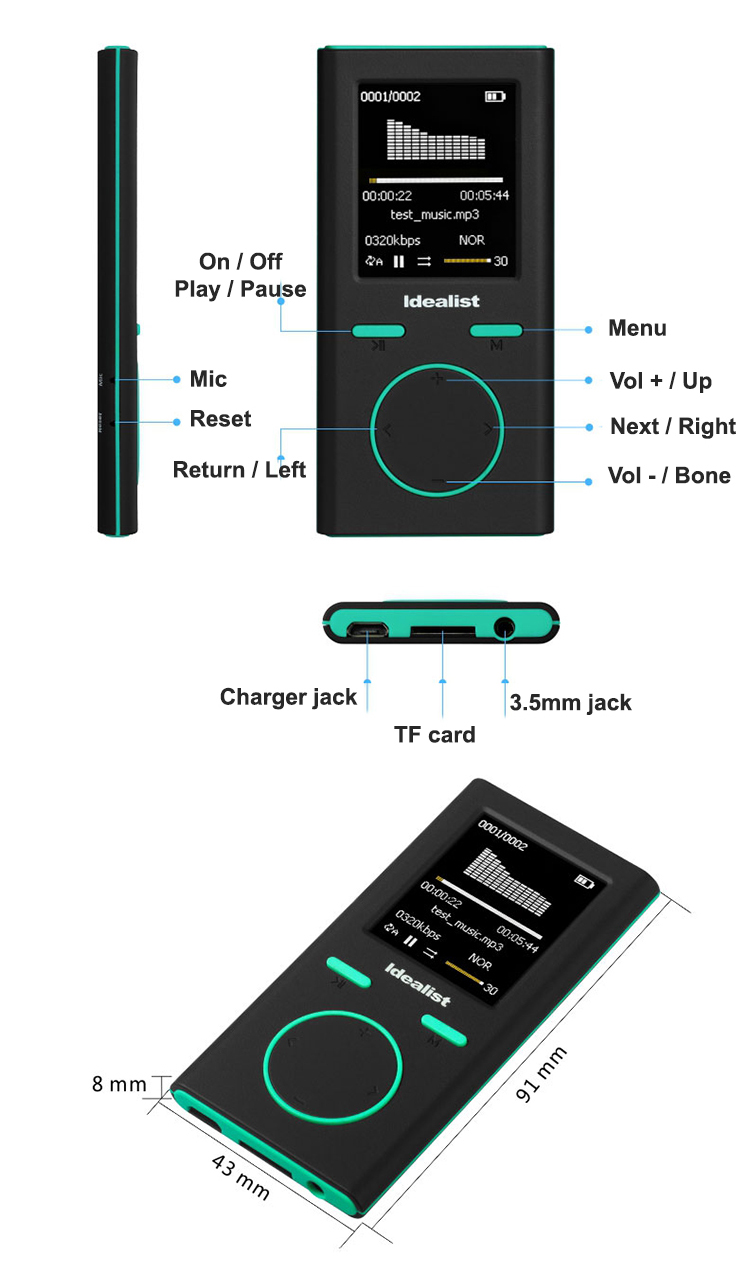 Máy nghe nhạc MP3 Hifi Lossless Idealist S1811 Idealist S1811