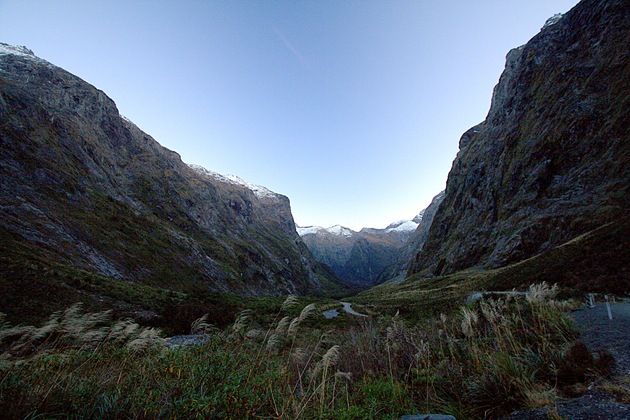 Road to milford through mountain passes