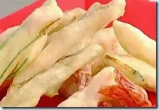 Gamberoni e verdure in tempura