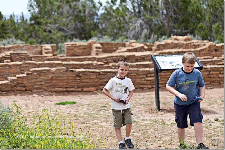 Boys exploring the Far View Mesa ruins