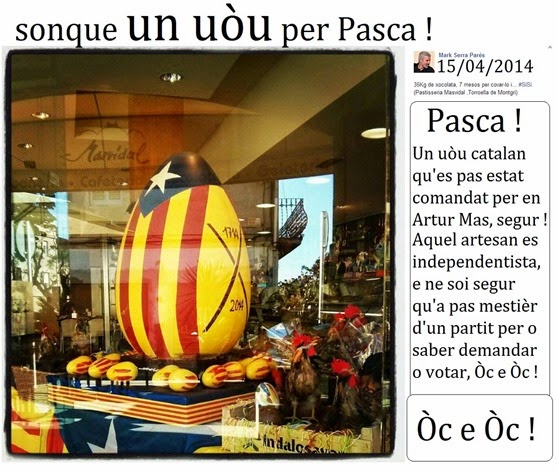 sonque un uòu per Pasca 2014 en Catalonha