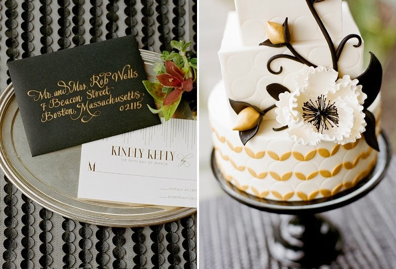 29 Oak and the Owl _ Black and Gold Deco Cake