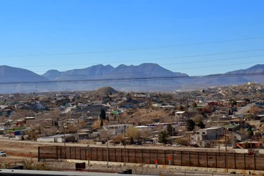 Juarez from the interstate through El Paso notice where the fence just stops