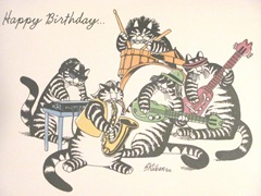 Birthday card..Kliban cats
