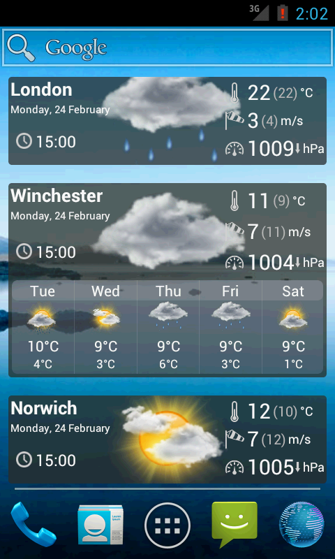 Android application StormWeather Widget PRO screenshort