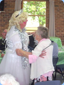 Fiona dancing with a 95 years young Prescott Club member