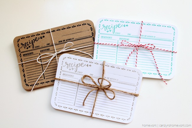 Lifestyle Crafts Embossed Recipe Cards - homework (3)