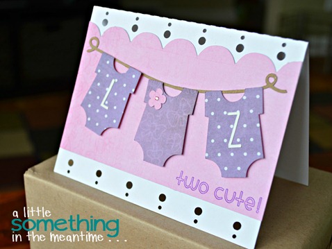 A Little Something in the Meantime - Baby Card for Twins Using Silhouette Cameo