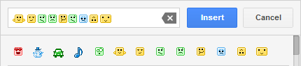 Gmail new compose - insert multiple emoticons