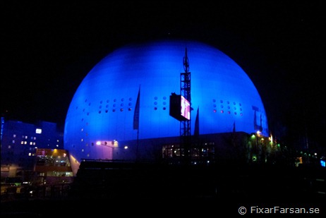 Upplyst Blå Globen Bilder från Top Gear Live Globen Stockholm 2012-03-16 028