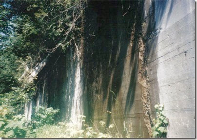 Concrete Snowshed Wall east of the Embro Tunnel on the Iron Goat Trail in 1998