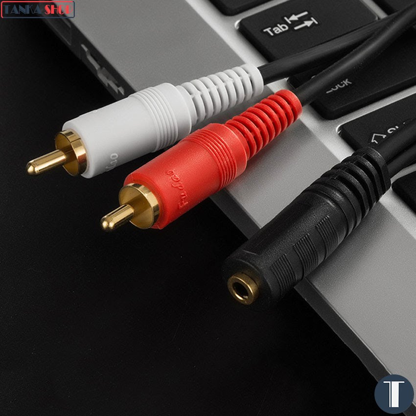 Cáp audio 3.5mm sang 2 RCA AV JSJ-328 Dây tín hiệu âm thanh tốt