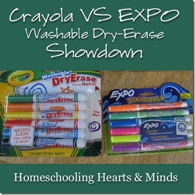 Crayola VS EXPO Washable Dry-Erase Showdown @Homeschooling Hearts & Minds