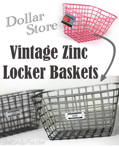 Dollar Store Vintage Zinc Locker Baskets