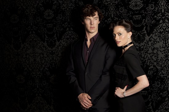 BBC Sherlock Benedict Cumberbatch is Sherlock and Lara Pulver is Irene Adler