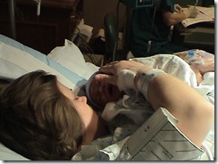mommy and Caleb just after birth