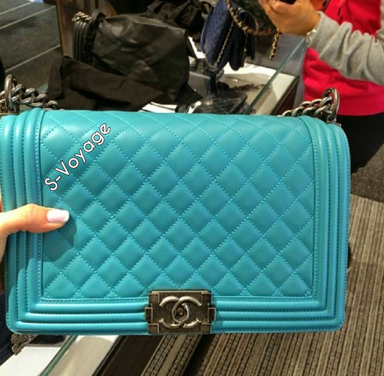 Always Authentic SVoyage CHANEL Le Boy in Turqouise Colour