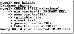 membuat tabel baru di mysql