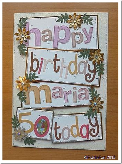 50th Birthday Card Female Alphabet Stickers