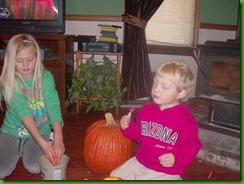 Hailey and Toby pumpkin 2011