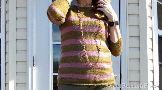Olive and purple striped sweater