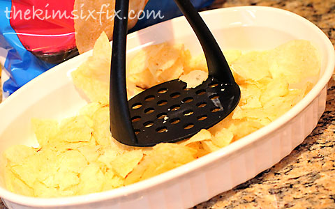 Crushing chips for crust