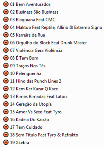 Track list Mixtape Efeito Neutro