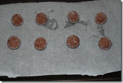 Prepared balls rolled in granulated sugar, before baking