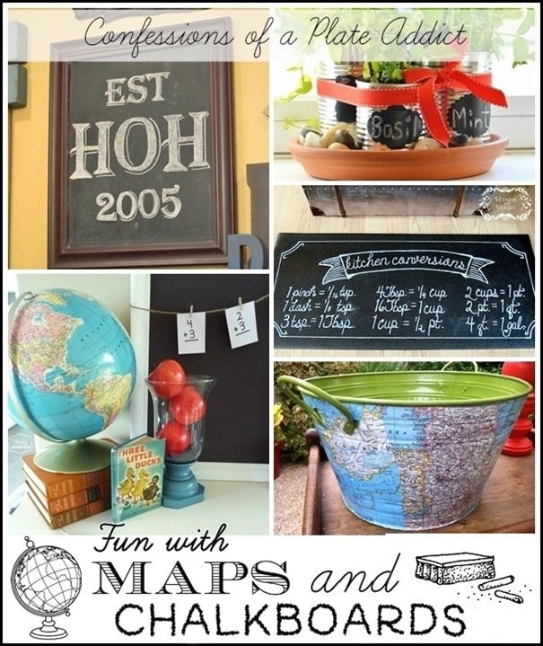 CONFESSIONS OF A PLATE ADDICT Fun with Maps and Chalkboards CONFESSIONS OF A PLATE ADDICT Fun with Maps and Chalkboards