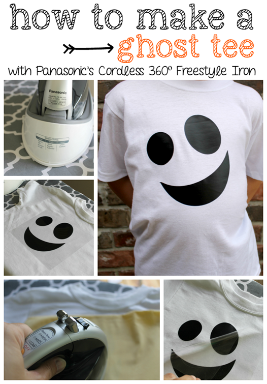 How to make a Ghost Tee with Panasonic’s Cordless 360º Freestyle Iron at GingerSnapCrafts.com 