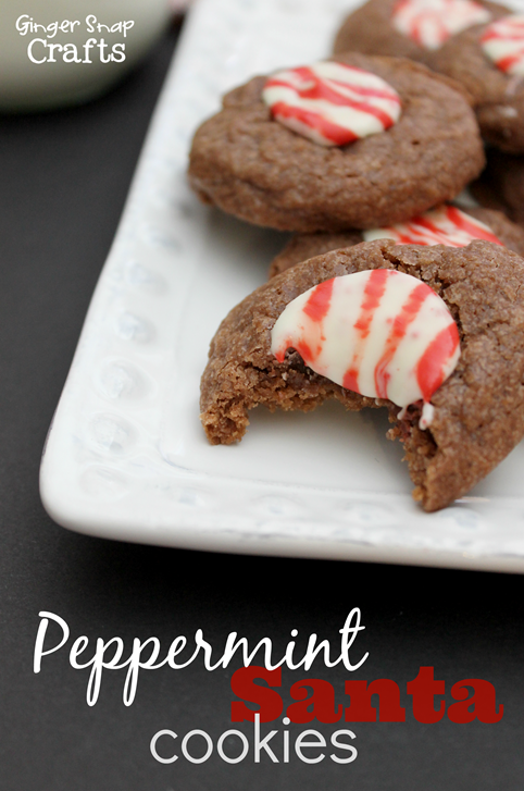 Peppermint Santa Cookies at GingerSnapCrafts.com #cookies #recipe #Christmas