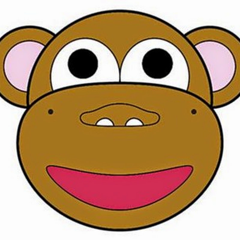 Máscara de mono sonriente para colorear