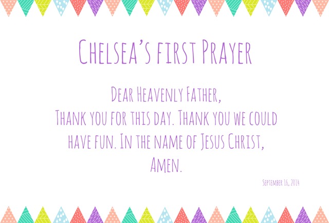Chelsea's first prayer