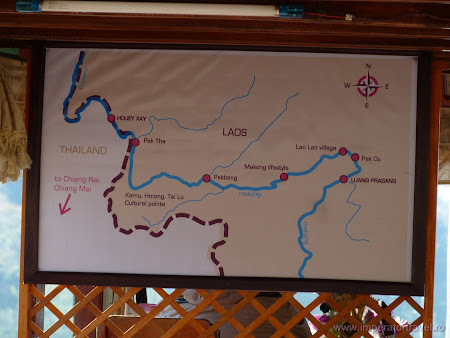 Harta Laos: intinerariu Luang Prabang - Houey Xay