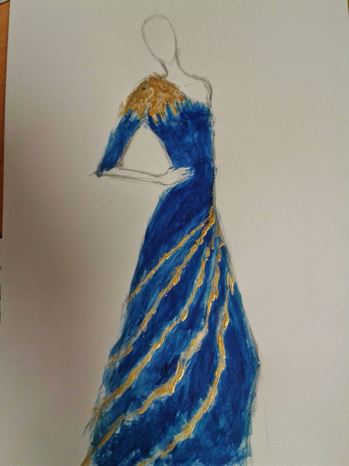 fashion&art/photography: Gold and blue dress design