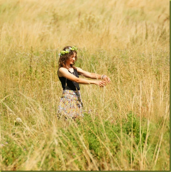 summer wild child in long grass