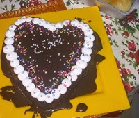 Cake decorated ( splattered) with ganache