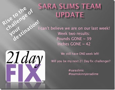 Sara slims team update