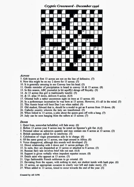 xmas crossword96
