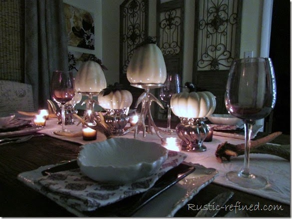 Fall table setting at Night