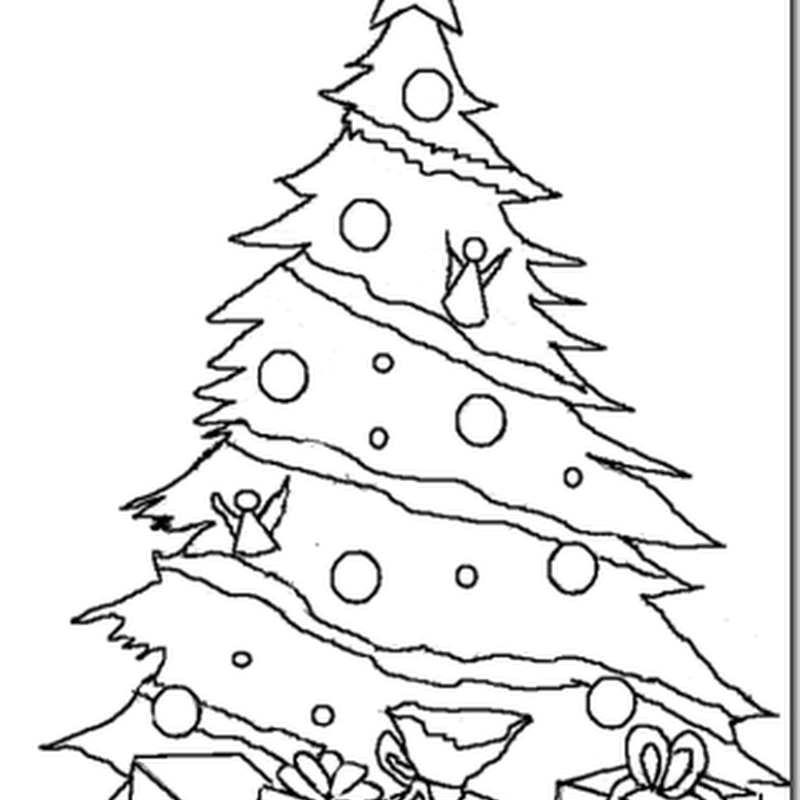 Dibujos de Navidad para pintar y colorear, abetos, árbol de Navidad