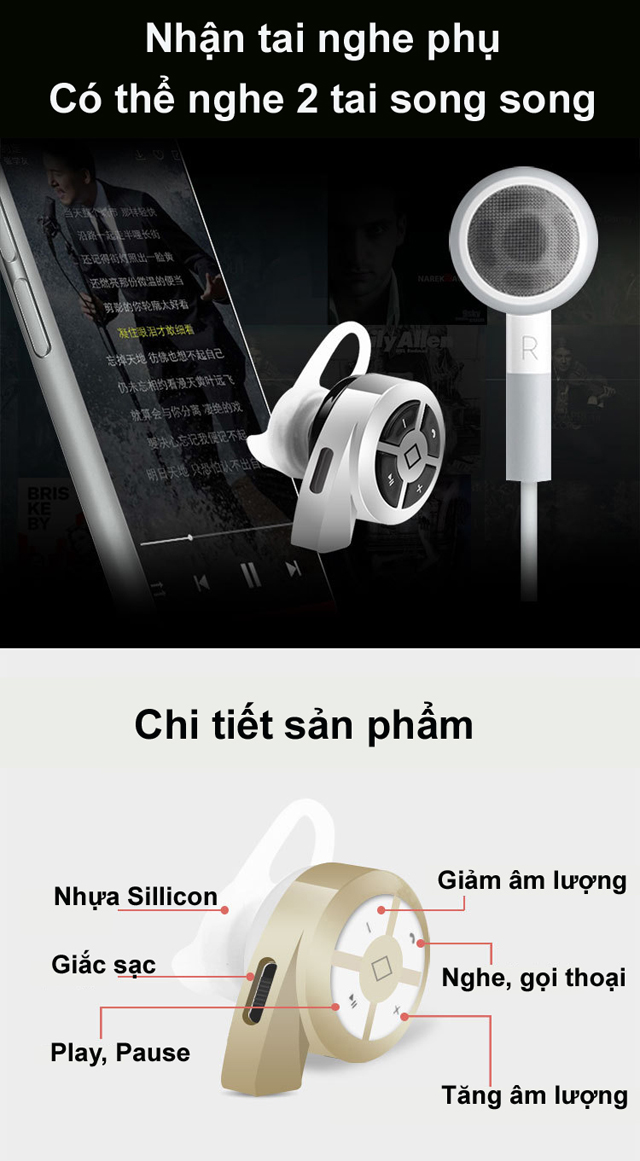 Tai nghe bluetooth mini Q6 Waniu