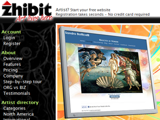 zhibit online art portfolio