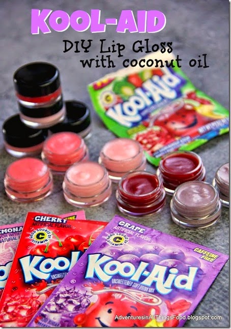 Awesome Kids DIY project --> Make lipgloss from kool aid! This makes a great kids activities or a gift kids can make themselves for others. Awesome Kids DIY project --> Make lipgloss from kool aid! This makes a great kids activities or a gift kids can make themselves for others.