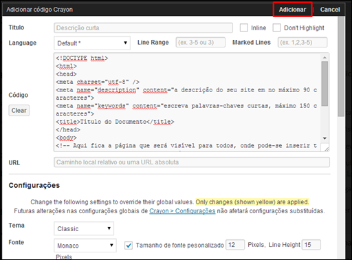 Plugin Syntax Highlighter para o WordPress - Visual Dicas