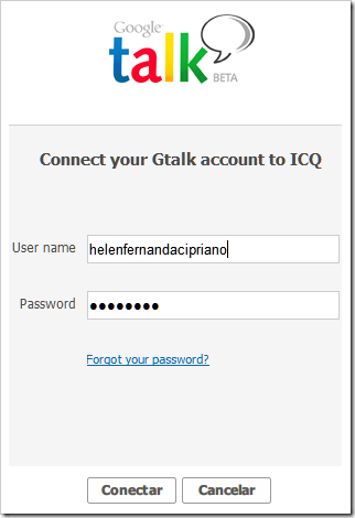 Conectar GTalk ao ICQ