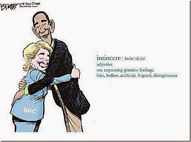 Hillary-BHO insincere embrace toon