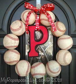 My Repurposed Life-Baseball Wreath baseball wreath